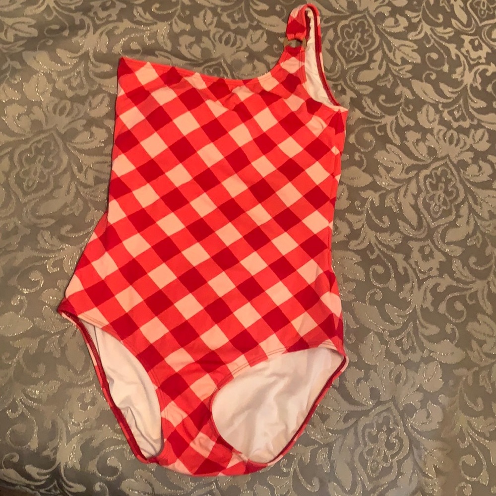 Adorable gingham Lime Ricki M swimsuit EUC